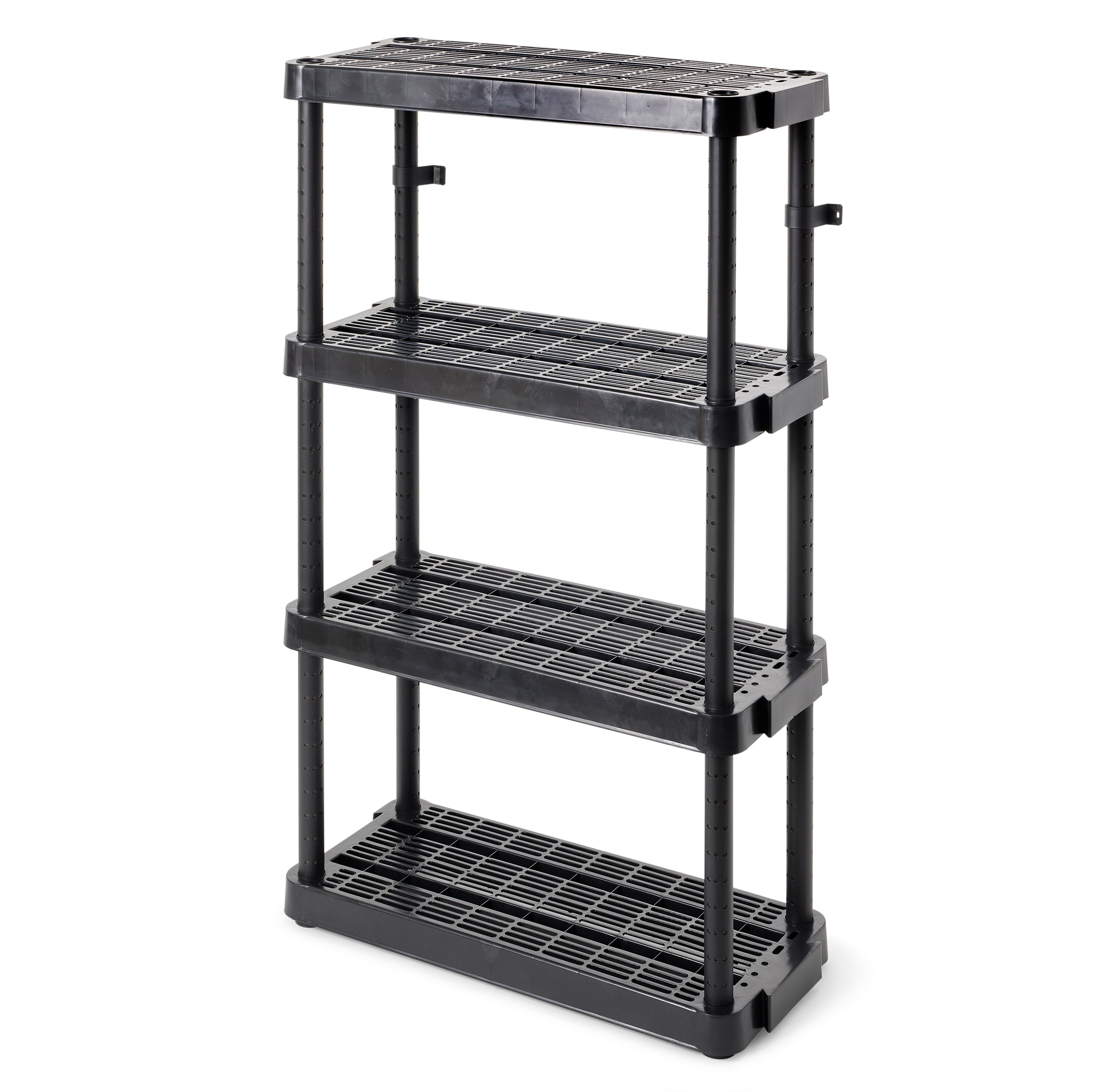 Gracious Living Extra Wide Light Duty Indoor Garage Shelves, Black (6 Pack) - VMInnovations