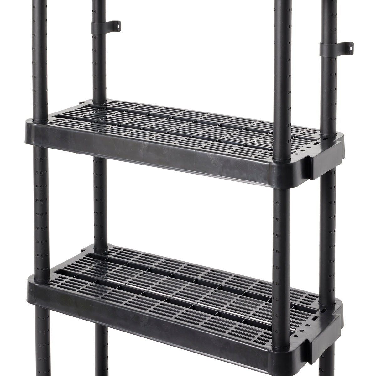 Gracious Living Extra Wide Light Duty Indoor Garage Shelves, Black (6 Pack)