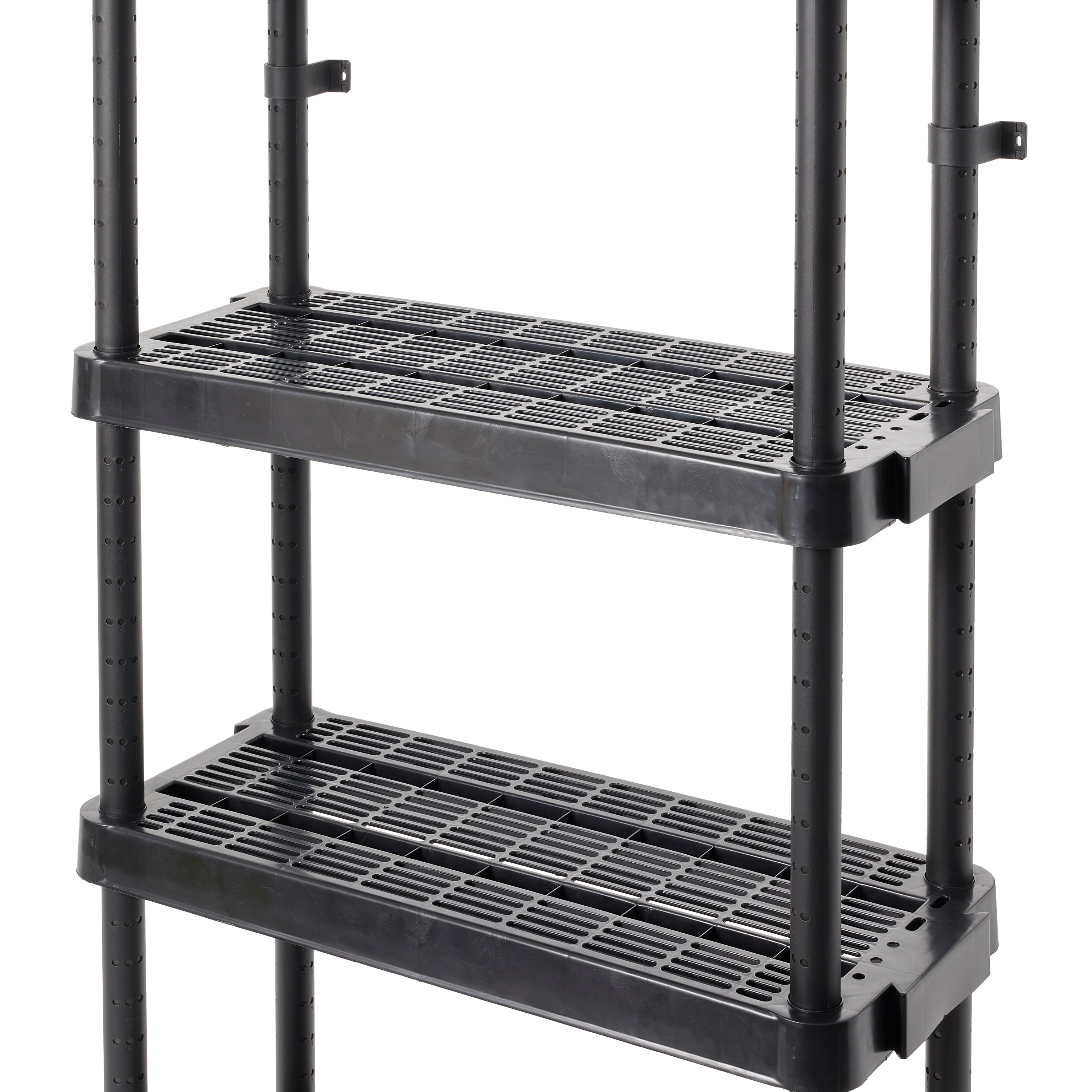 Gracious Living Extra Wide Light Duty Indoor Garage Shelves, Black (12 Pack) - VMInnovations