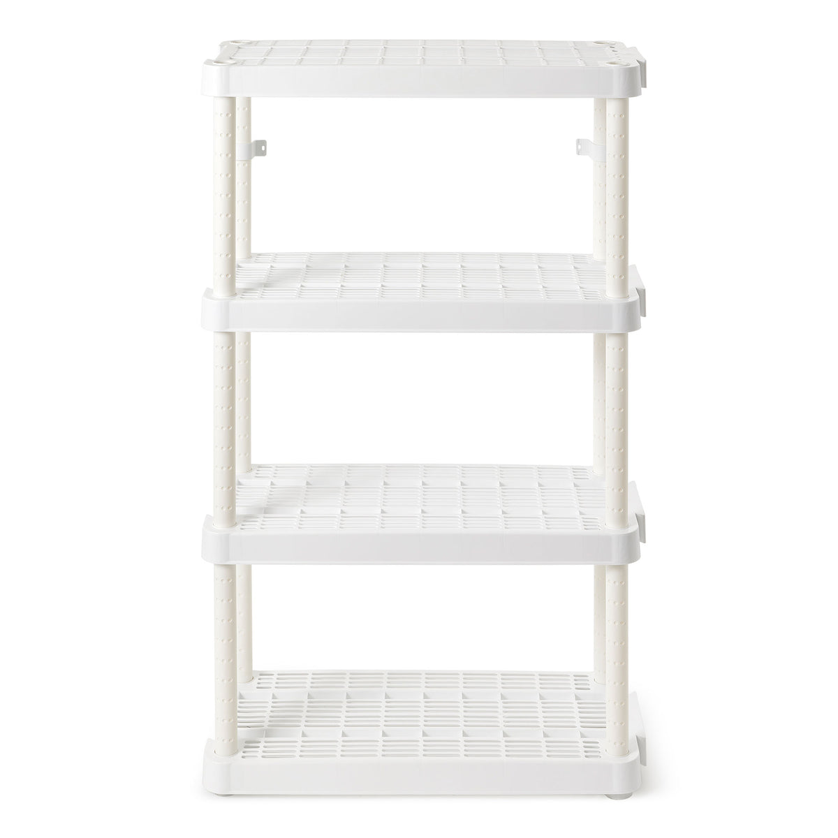 Gracious Living 4 Shelf Tier Light Duty Storage Shelf, White (For Parts)
