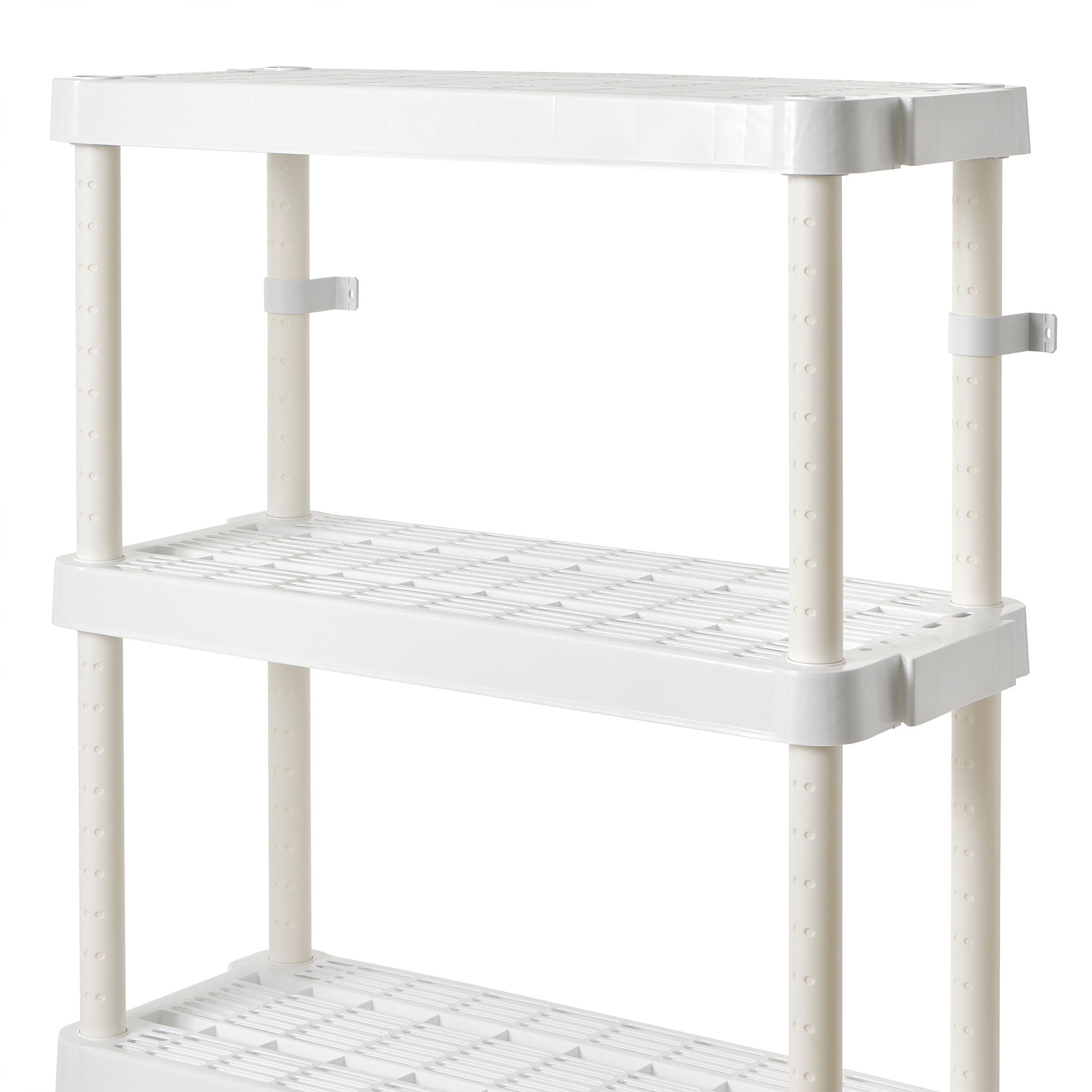 Gracious Living 4 Shelf Tier Light Duty Garage Storage Shelf, White (Damaged) - VMInnovations
