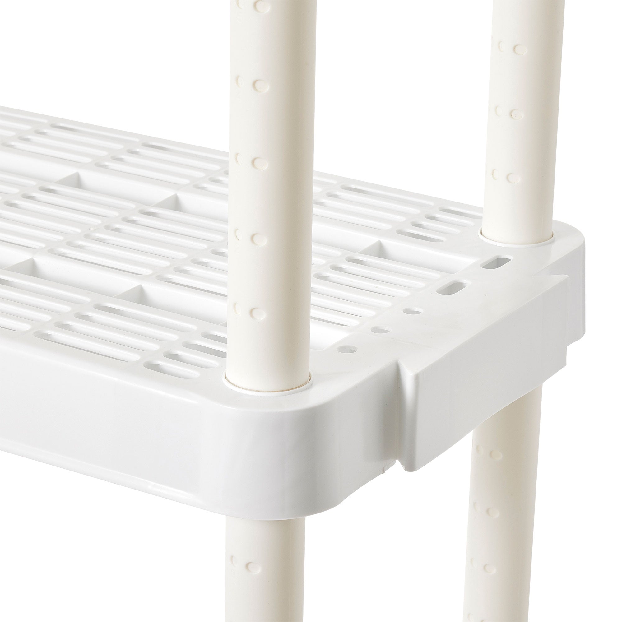 Gracious Living 4 Shelf Adjustable Height Ventilated Medium Duty Storage, White