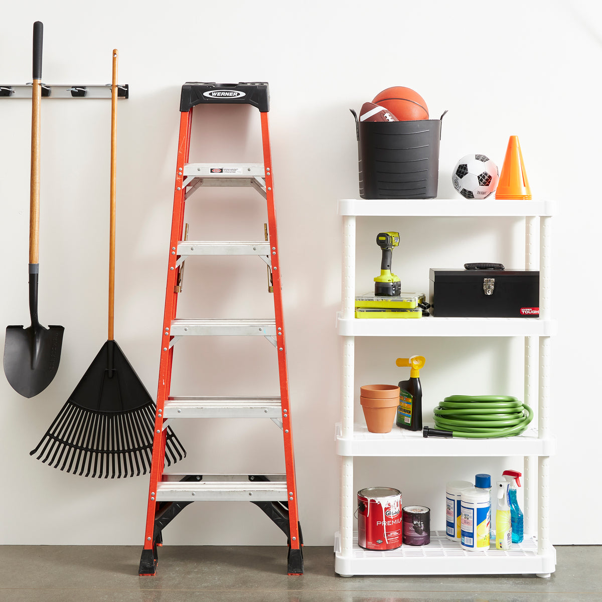 Gracious Living 4 Shelf Tier Light Duty Indoor Storage Shelf, White (7 Pack)