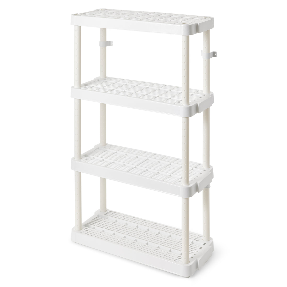 Gracious Living 4 Shelf Tier Light Duty Indoor Storage Shelf, White (12 Pack)
