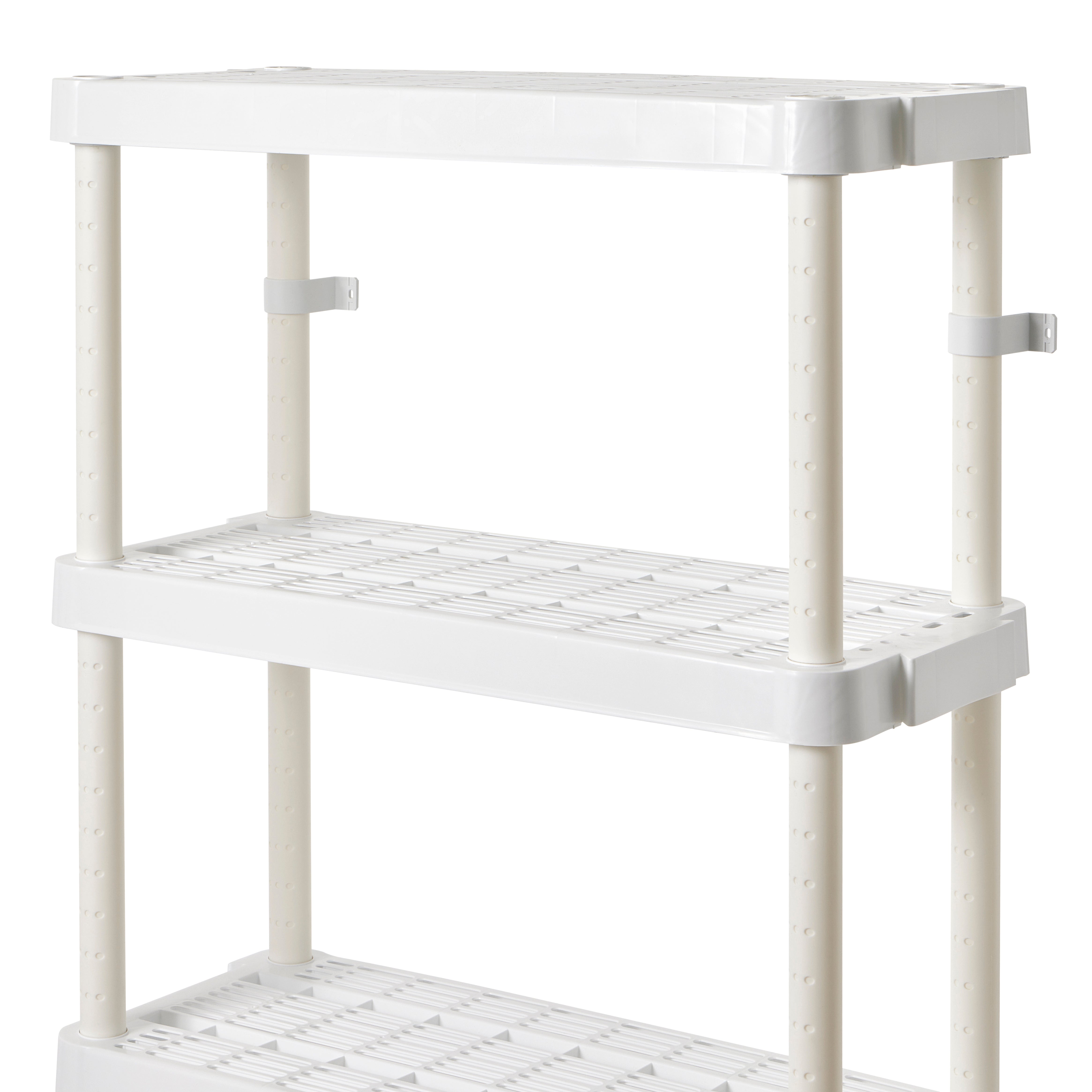 Gracious Living 4 Shelf Adjustable Height Medium Duty Storage, White (2 Pack) - VMInnovations