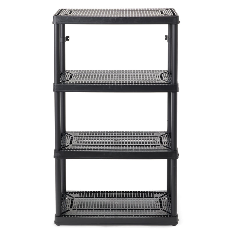Gracious Living 4 Shelf Fixed Height Medium Duty Storage Unit, Black (3 Pack)