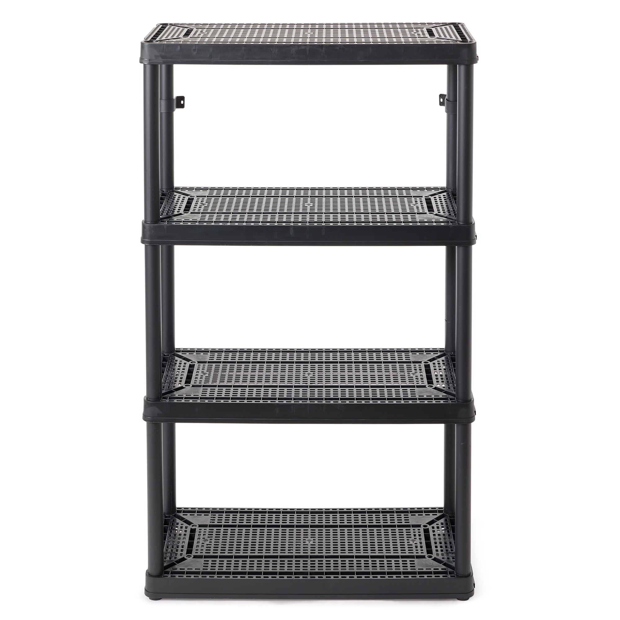 Gracious Living 4 Shelf Tier Resin Indoor and Garage Storage Shelf, Black (Used) - VMInnovations