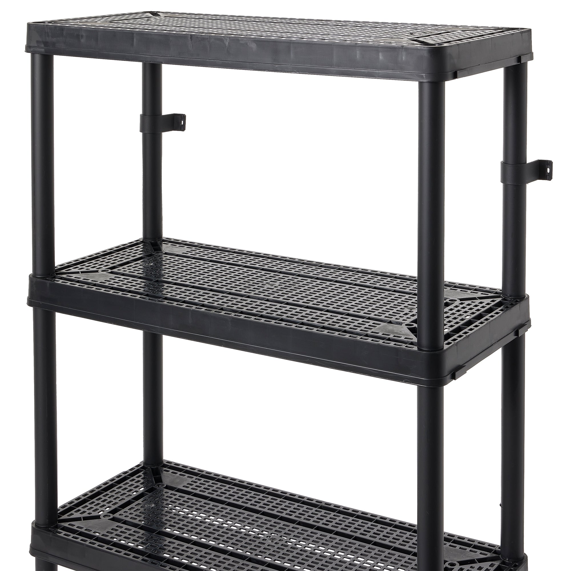 Gracious Living 4 Shelf Fixed Height Medium Duty Storage Unit, Black (Open Box) - VMInnovations
