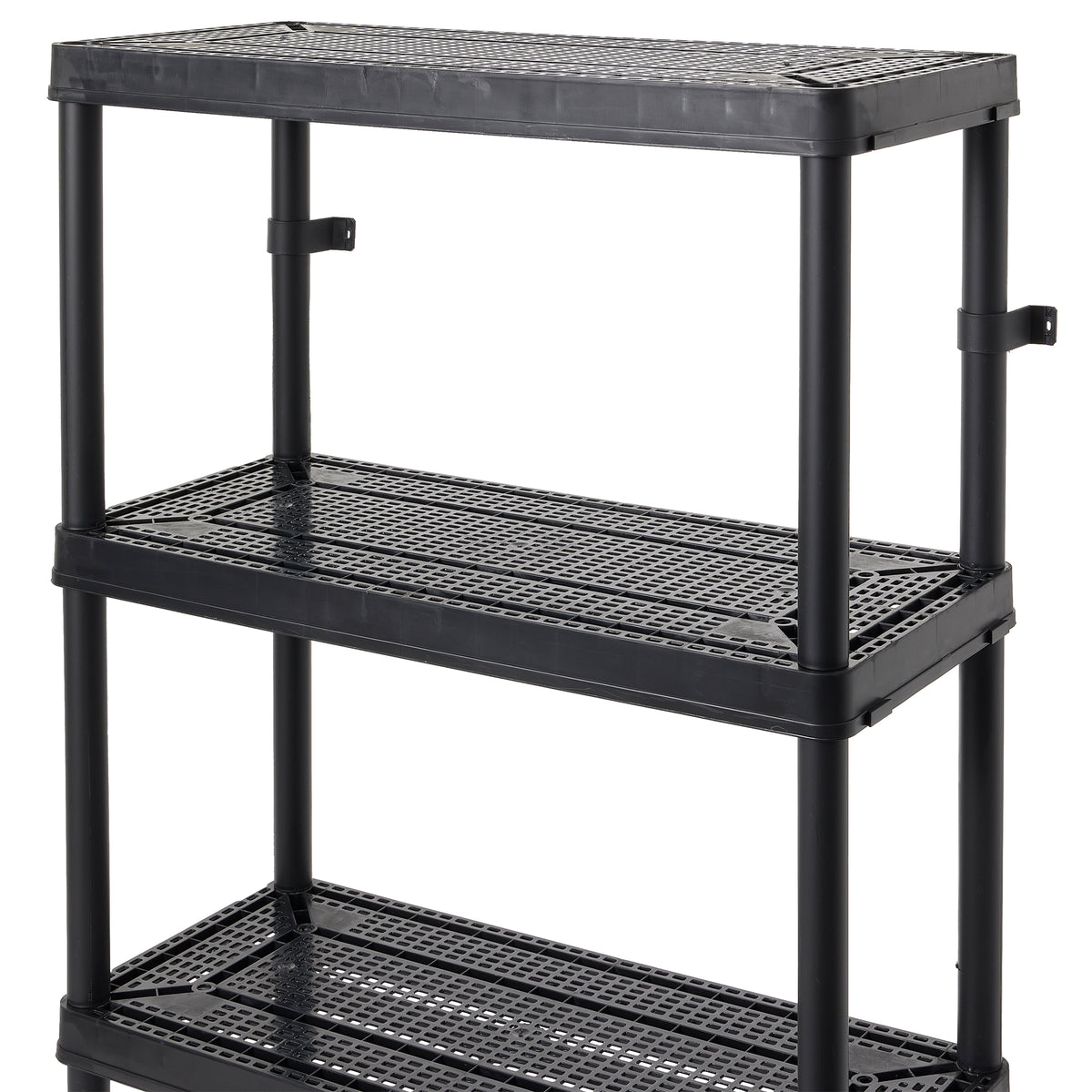 Gracious Living 4 Shelf Fixed Height Medium Duty Storage Unit, Black (Open Box) - VMInnovations