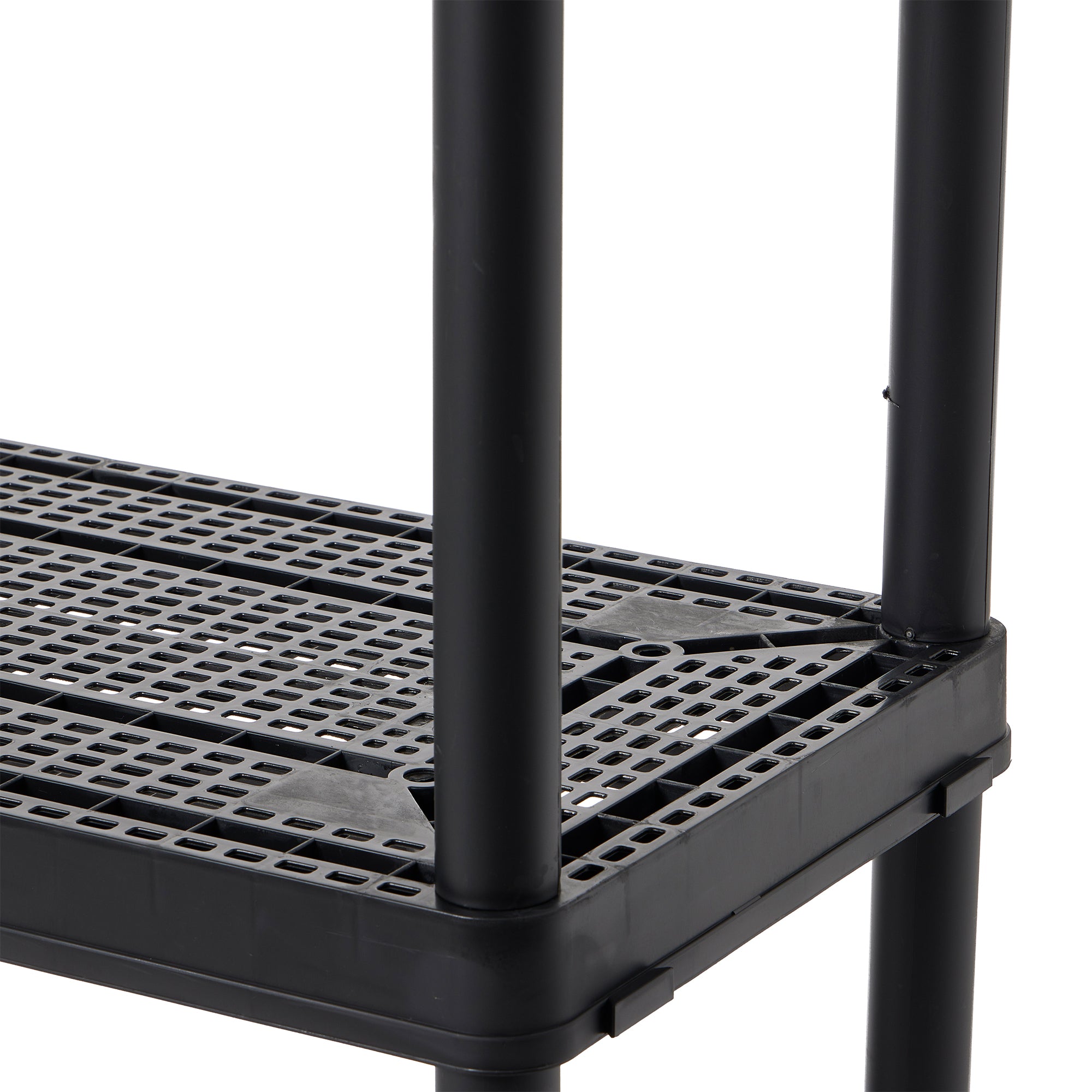 Gracious Living 4 Shelf Tier Resin Indoor and Garage Storage Shelf, Black (Used) - VMInnovations