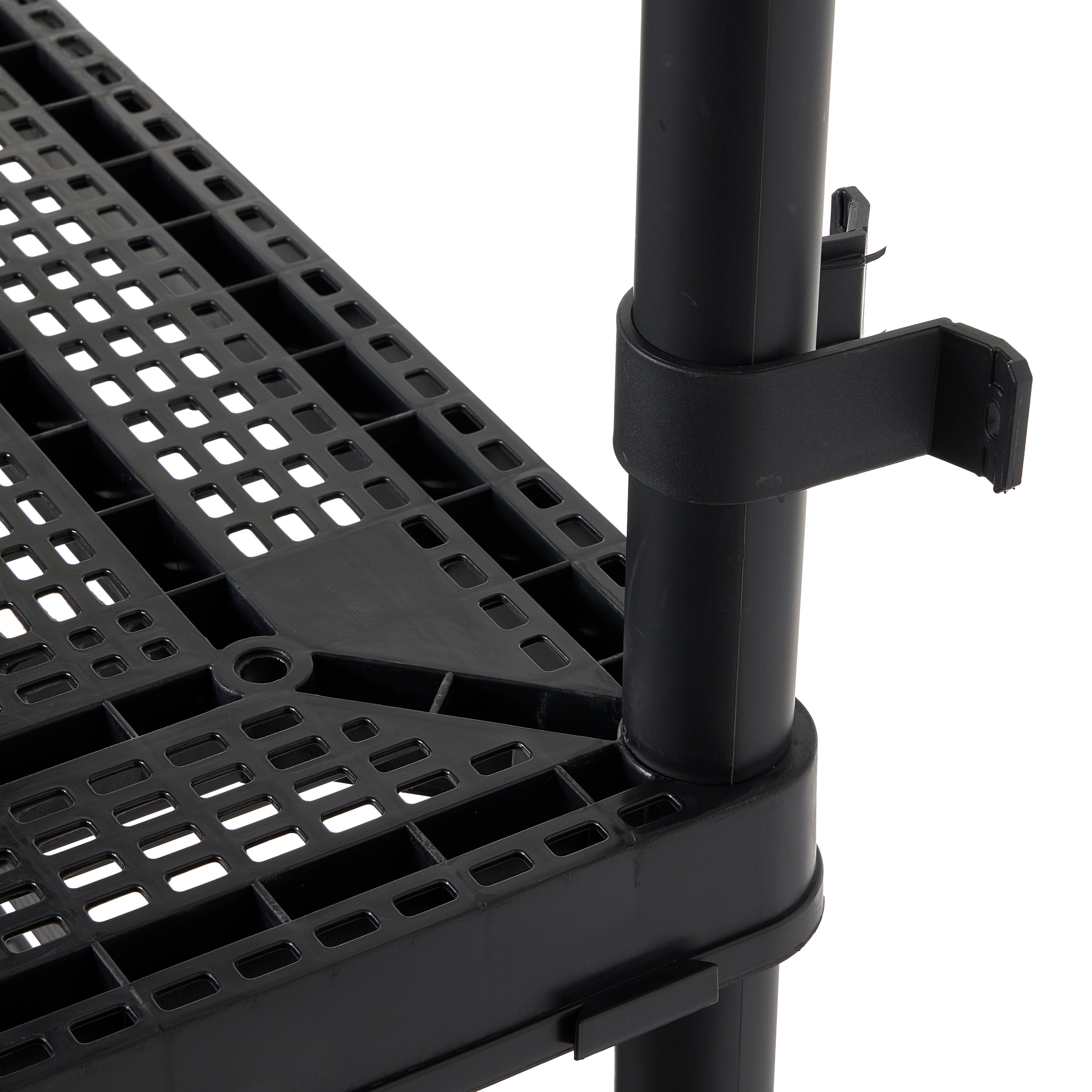 Gracious Living 4 Shelf Tier Medium Resin Garage Storage Shelf, Black (8 Pack)