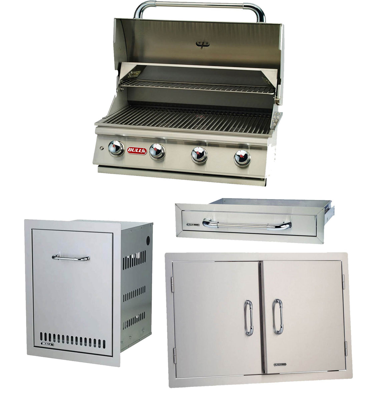 Bull Lonestar 4 Burner 30'' Stainless Steel Grill Propane & Accessory Package