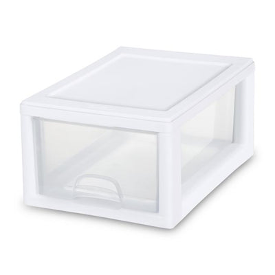 Sterilite 20518006 Stackable Small Drawer White Frame & See-Through (12 Pack)