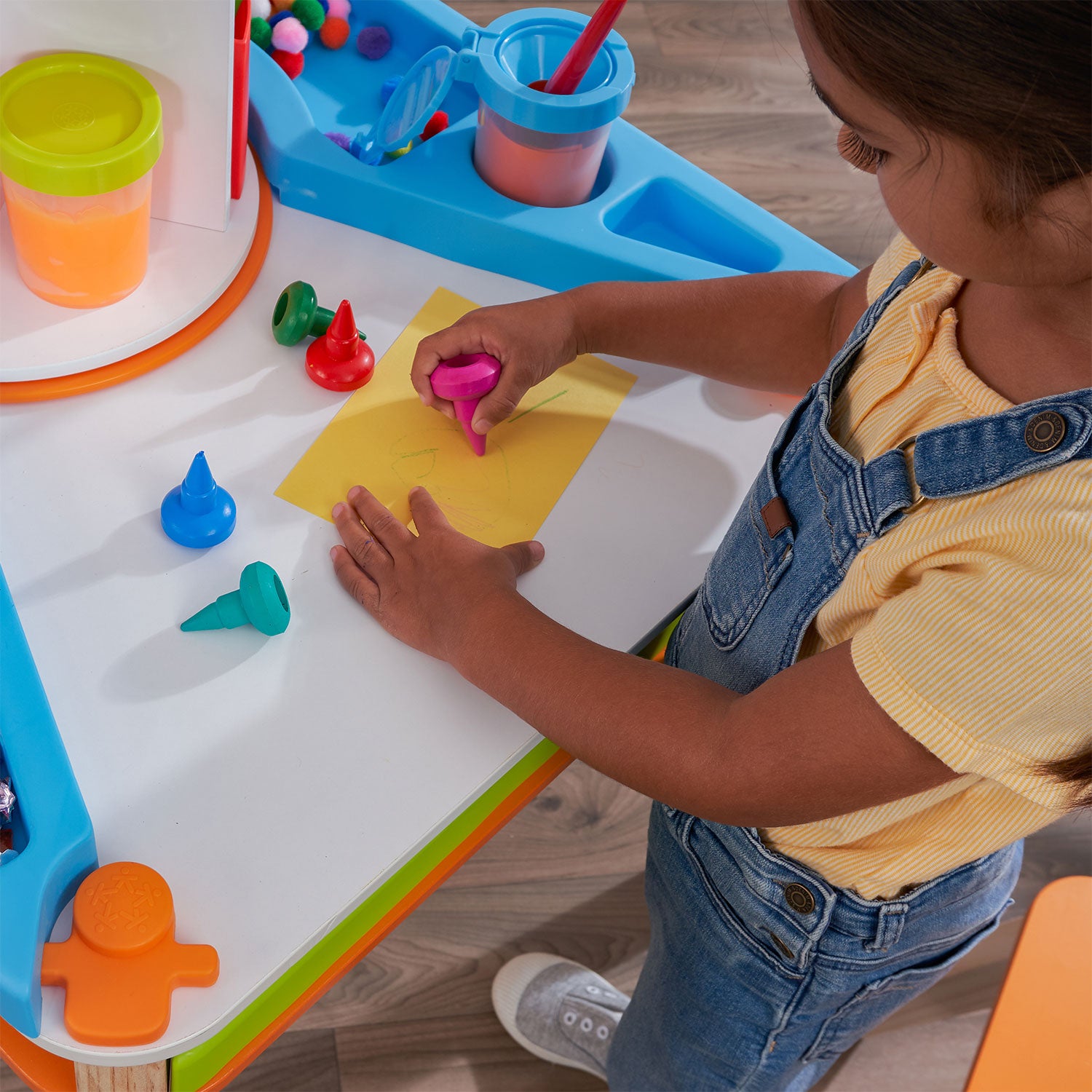 KidKraft Creation Station Kids Art Table w/ Four Stations, Two Stools (Open Box)