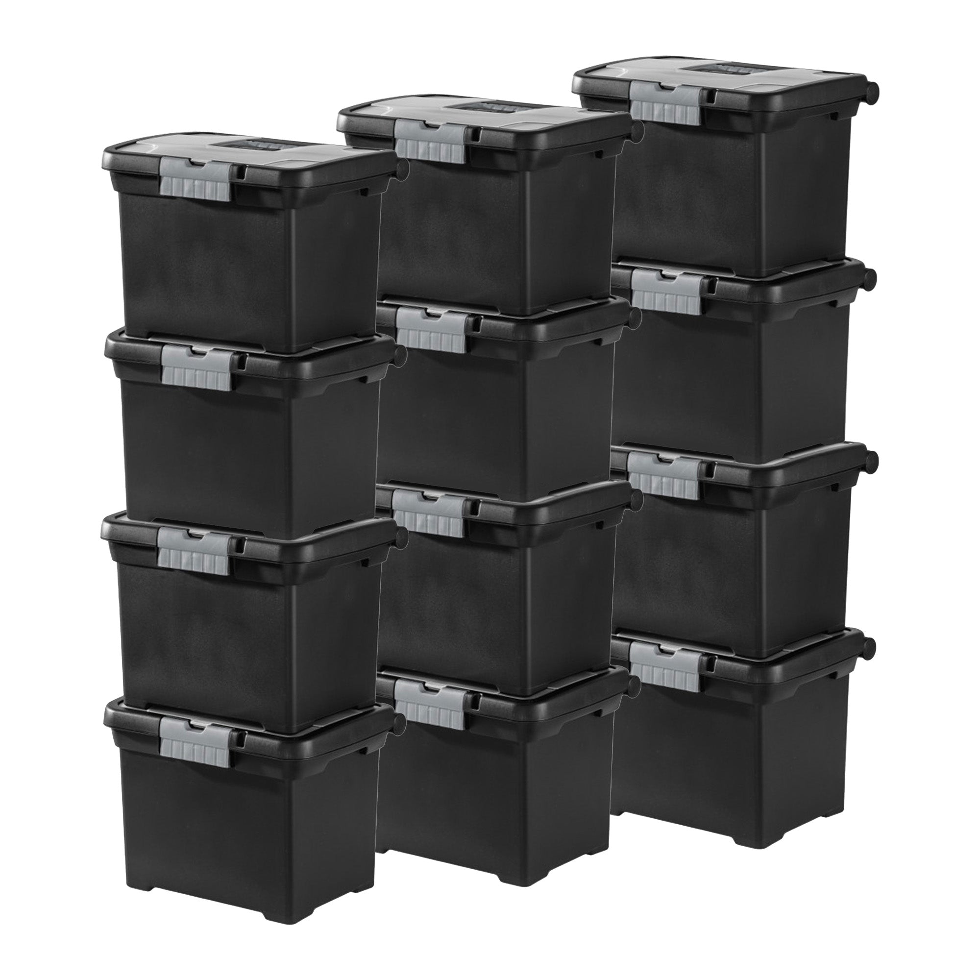 Sterilite Portable Lockable File Box Organizer with Handle (12 Pack) - VMInnovations