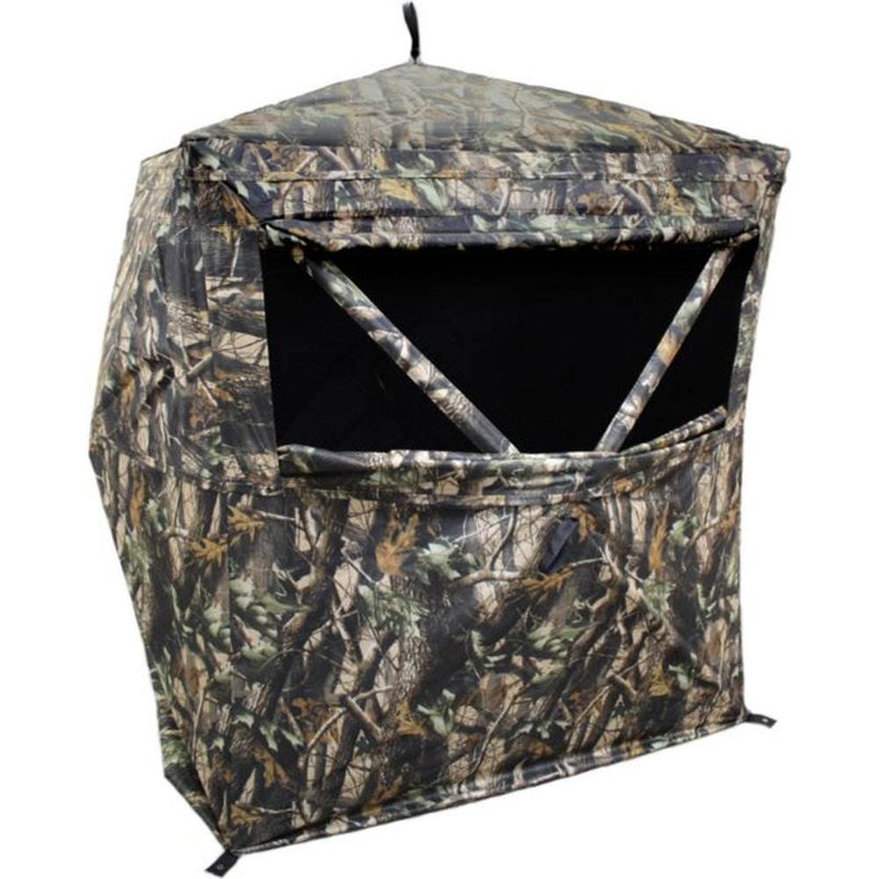 HME Portable Executioner 2 Person Camo Bird and Deer Hunting Hub Ground Blind