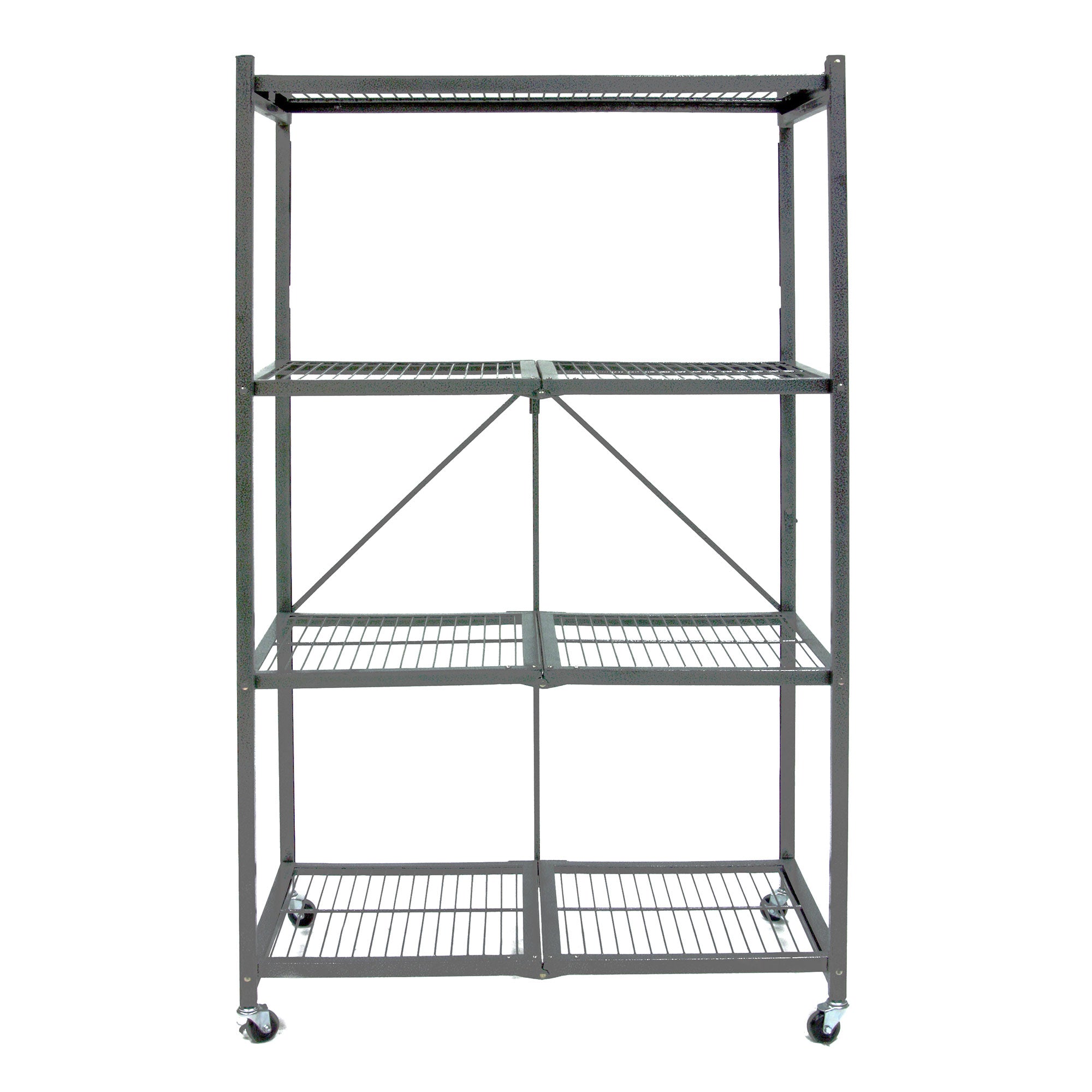 Origami Wheeled 4-Shelf Folding Steel Wire Shelving (21" x 36" x 60") (Used) - VMInnovations
