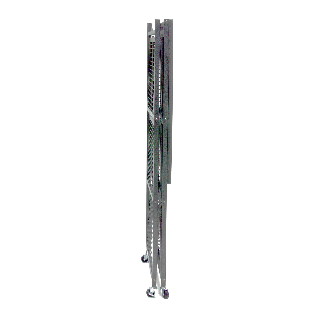 Origami Wheeled Folding Steel Wire Shelving, Pewter (21" x 36" x 60") (Damaged) - VMInnovations