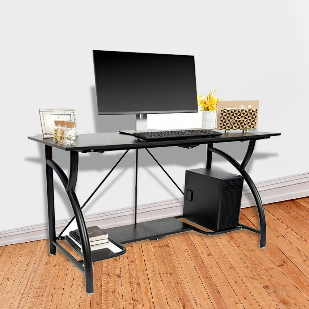 Origami Folding Wooden Office Computer Furniture Table Desk, Black (Open Box) - VMInnovations