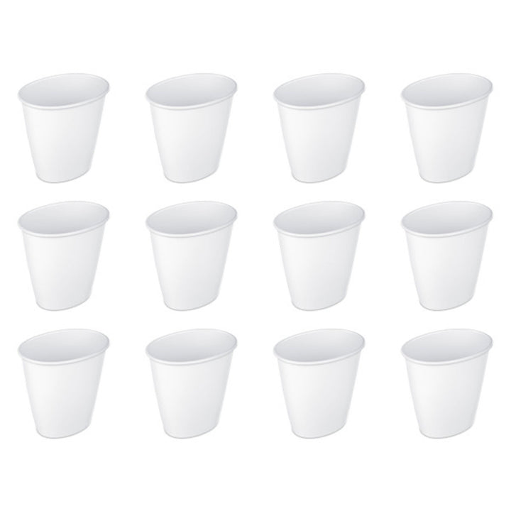 Sterilite Petite 1.5-Gallon Home Oval Vanity Trash Wastebasket, White (12 Pack) - VMInnovations