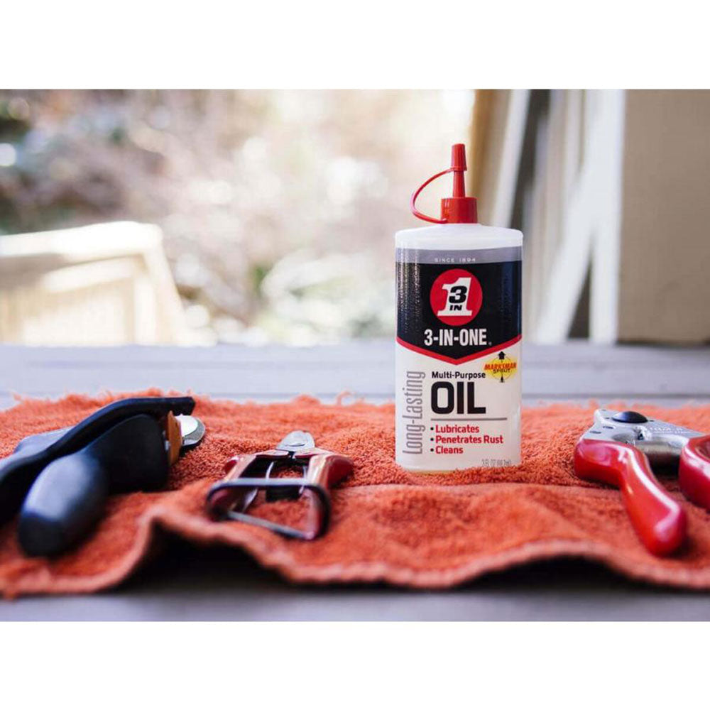 3 IN ONE Multi Purpose Lubricating Drip Oil for Moving Parts, 8 Ounces (12 Pack)