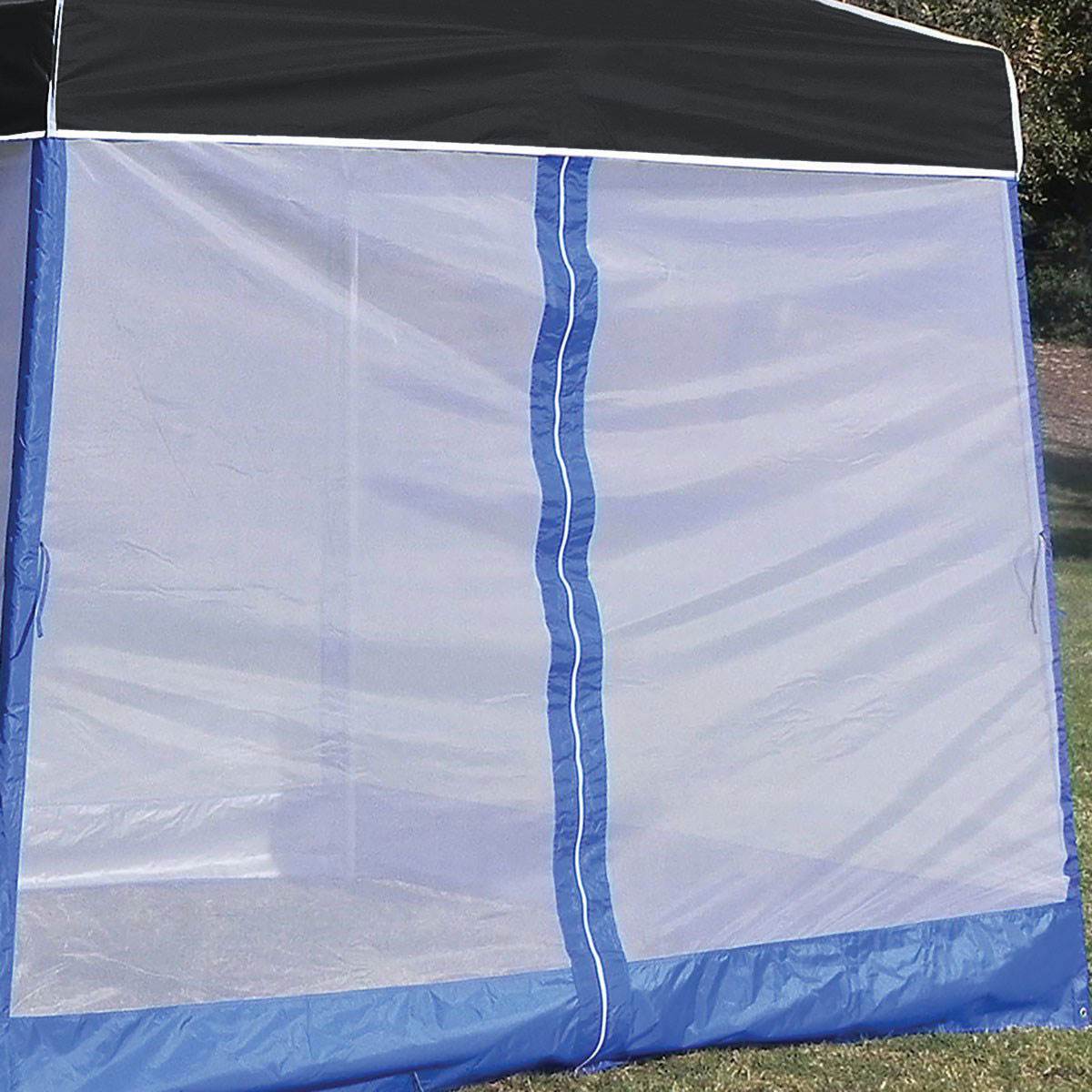 Z-Shade 10' x 10' Angled Leg Instant Black Canopy Shelter with Screen & Weights