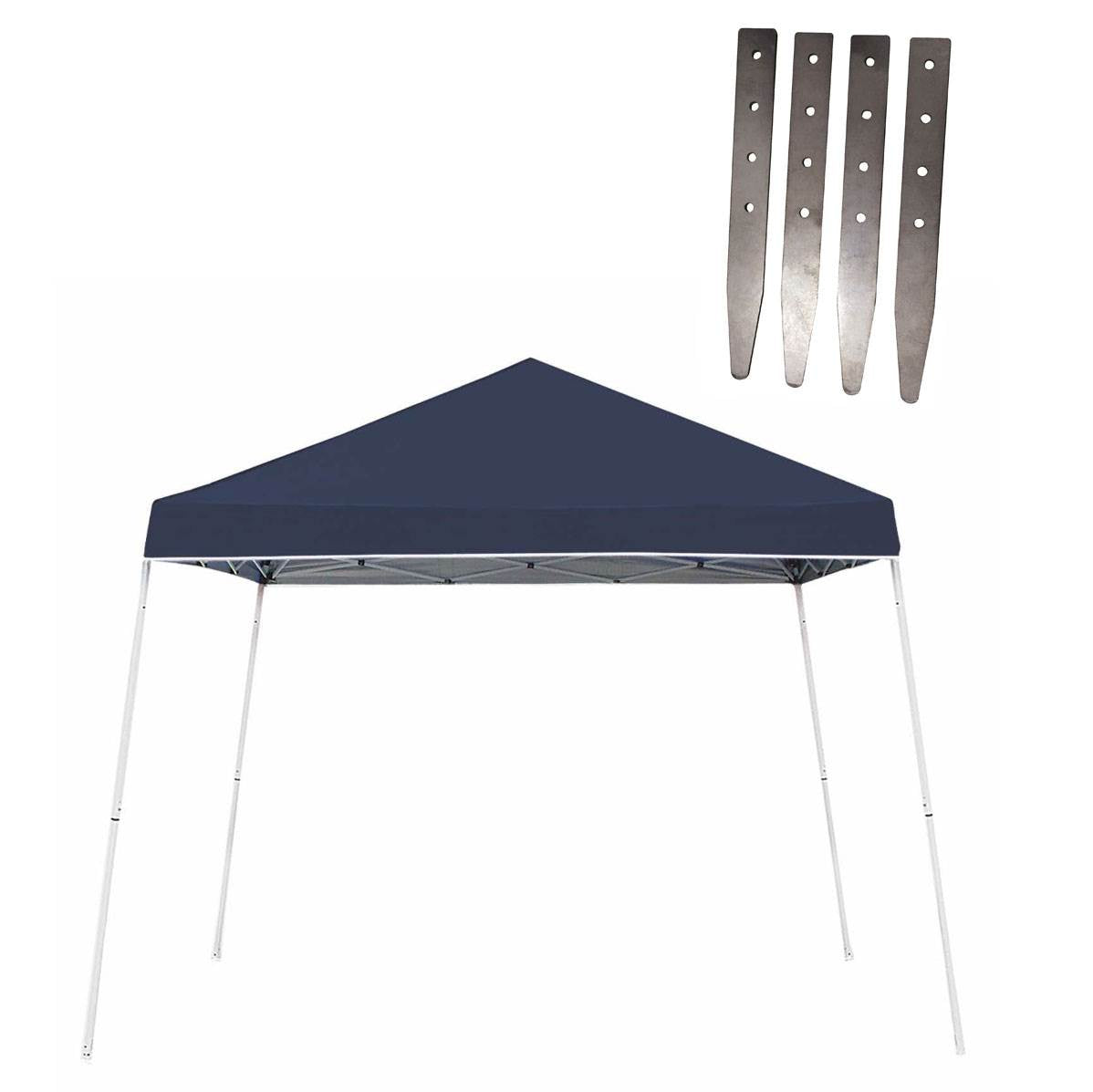 Z-Shade Outdoor Canopy Gazebo Tent & Z-Shade 4 Pack Steel Stake Kit w/ Case
