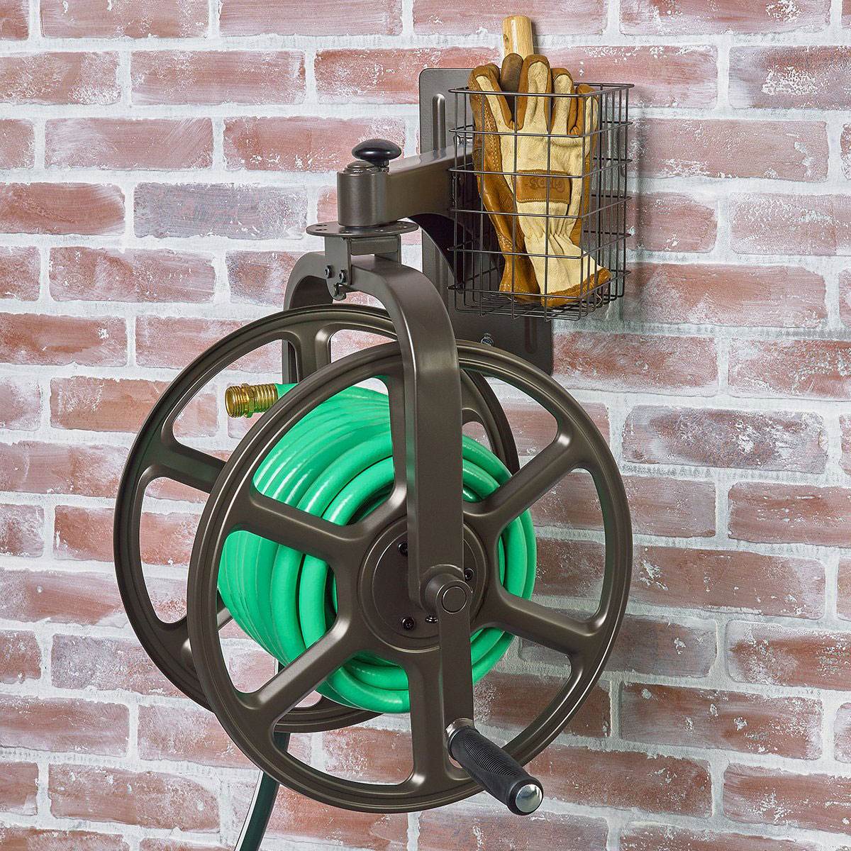 Liberty Garden Single Arm Navigator Rotating Hose Reel w/ Storage (Open Box) - VMInnovations