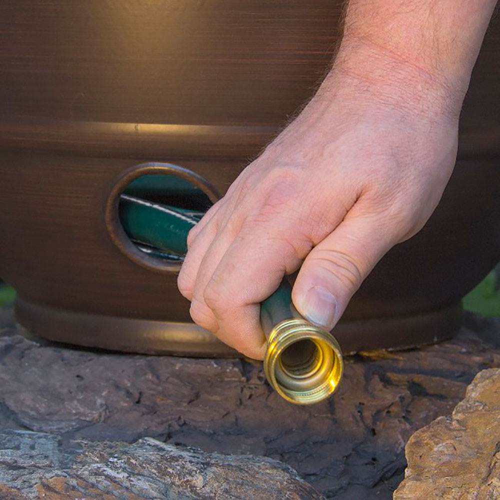 Liberty Garden Banded High Density Resin Hose Pot w/ Drainage (Open Box)(2 Pack) - VMInnovations