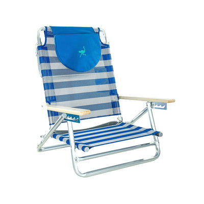 Ostrich South Beach Sand Chair, Outdoor Camping Pool Recliner, Stripe (Open Box)
