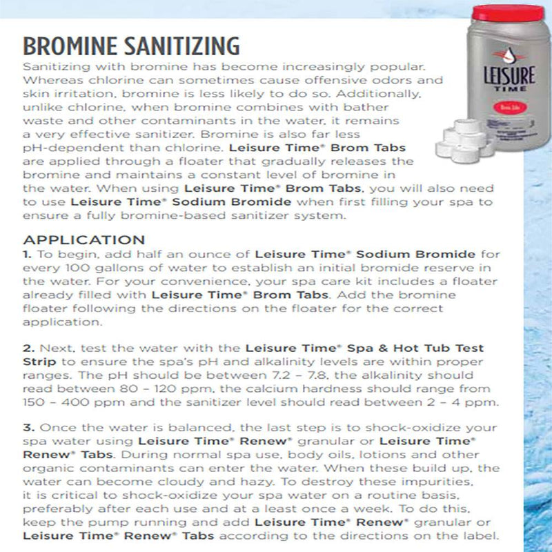 Leisure Time Bromine Chemical Full Starter Spa Sanitizer and Maintenance Kit
