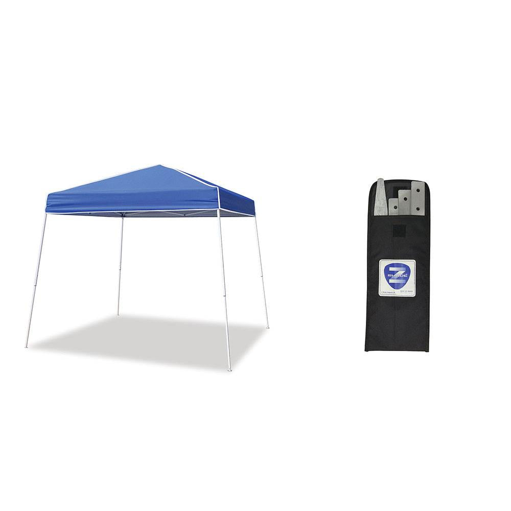 Z-Shade 12' x 12' Canopy Tent + Z-Shade Canopy 4 Pack Steel Stake Kit w/ Case