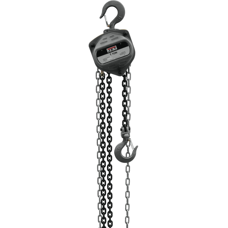 Jet S90-100-20 Contractor 1 Ton Hand Chain Hoist with 20 Foot Lift & 2 Hooks