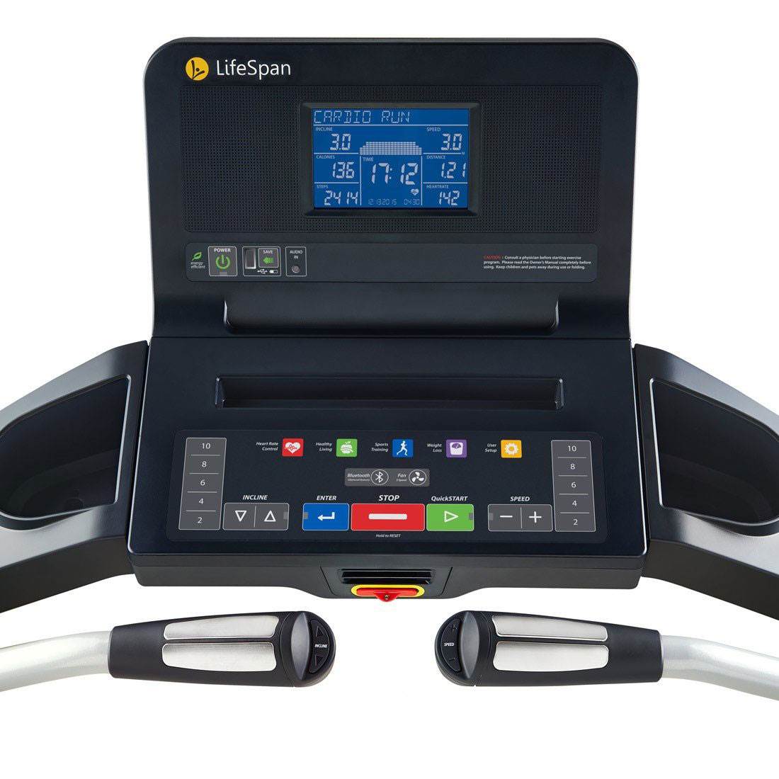 Lifespan Fitness TR3000i Quiet EZfold Bluetooth Shock Absorbing Sensor Treadmill - VMInnovations