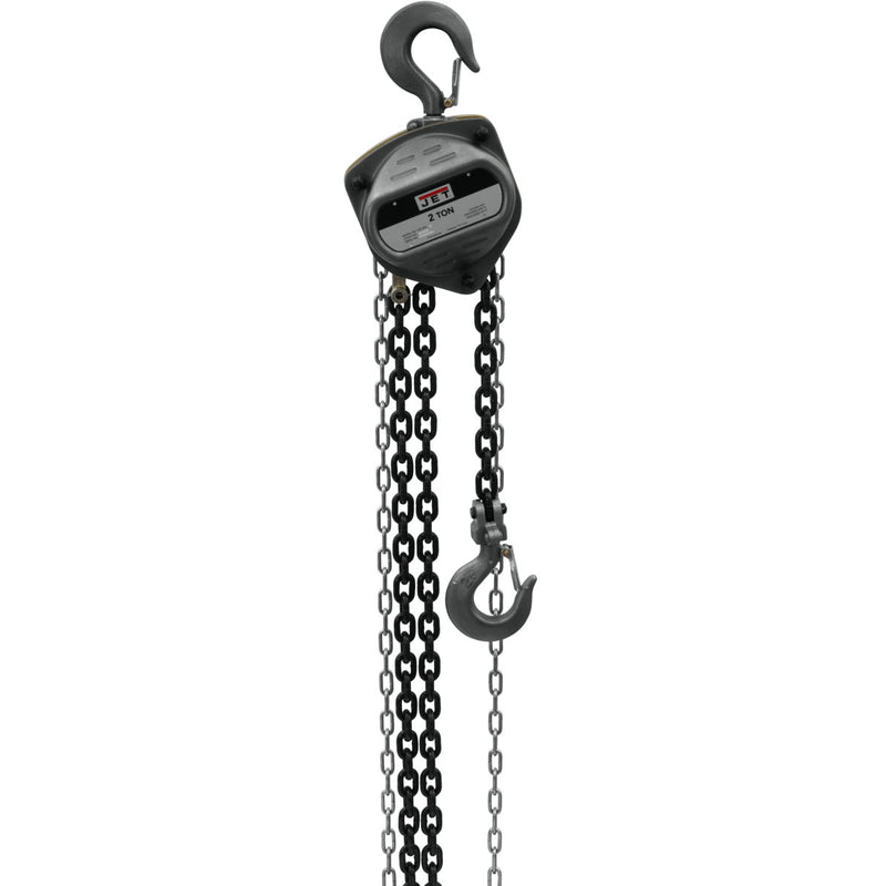Jet S90-200-10 Contractor 2 Ton Hand Chain Hoist with 10 Foot Lift & 2 Hooks