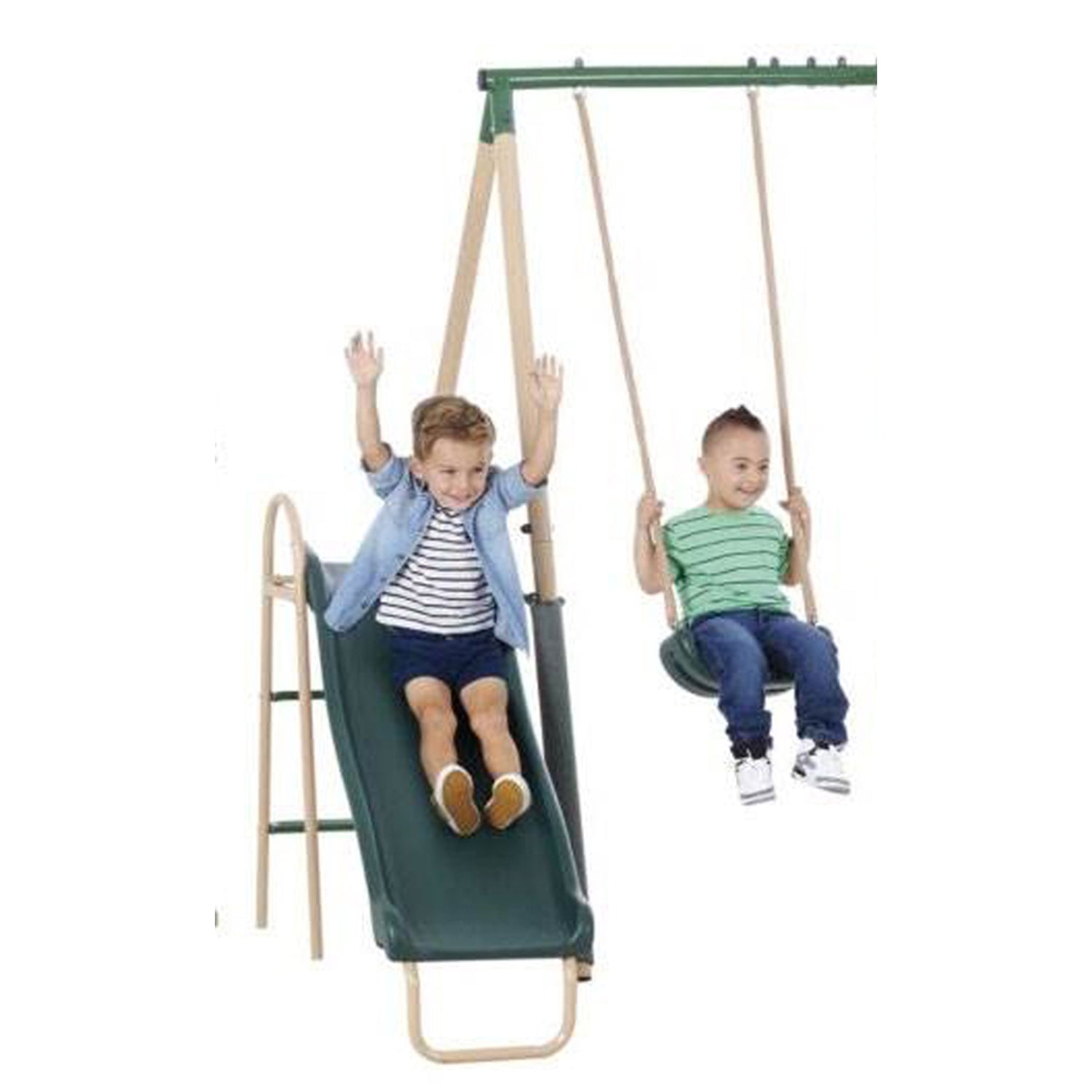 XDP Recreation Childrens Playground Metal Structure Swing Set, Slide (Open Box) - VMInnovations