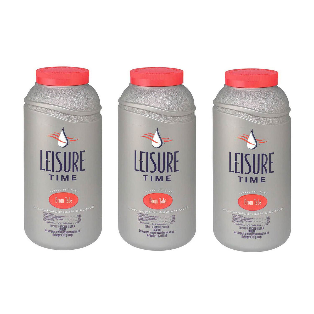 Leisure Time Low Odor Disinfectant Brominating Chemical Tablets, 4 lbs (3 Pack)