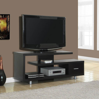 Monarch Specialties Inc. Durable Modern Open Concept Center TV Stand, Cappuccino