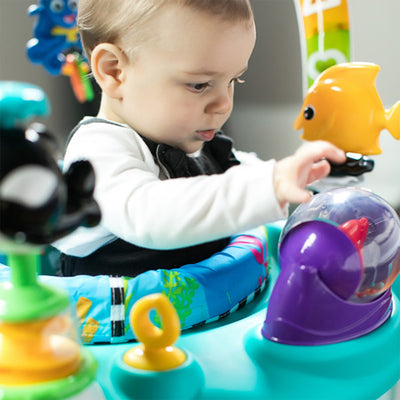 Baby Einstein 2-in-1 Lights & Sea Activity Gym & Saucer Bounce Chair w/ Toys