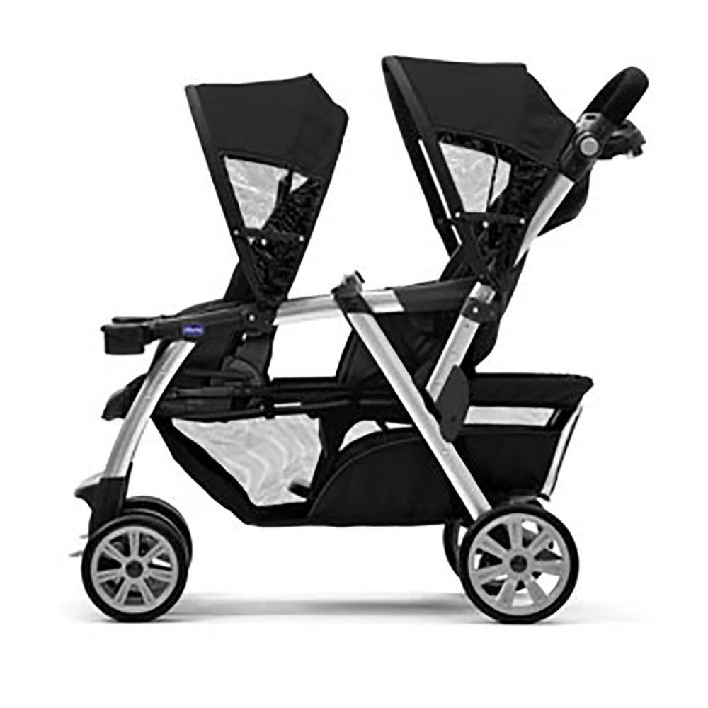 Chicco Cortina Together Double Infant Baby Toddler Folding Stroller, Minerale (Refurbished)