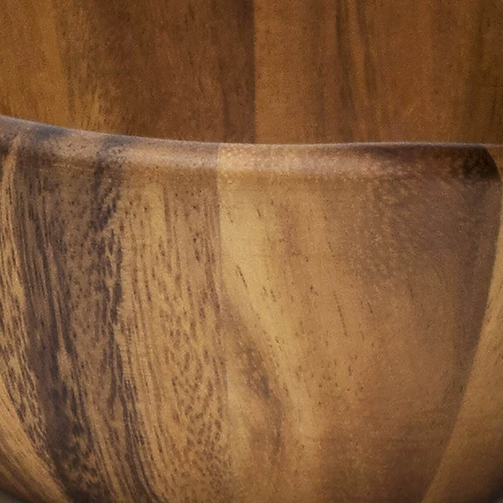 Lipper International Wooden Acacia Wave Shape Salad Serveware Bowl, Set of 4