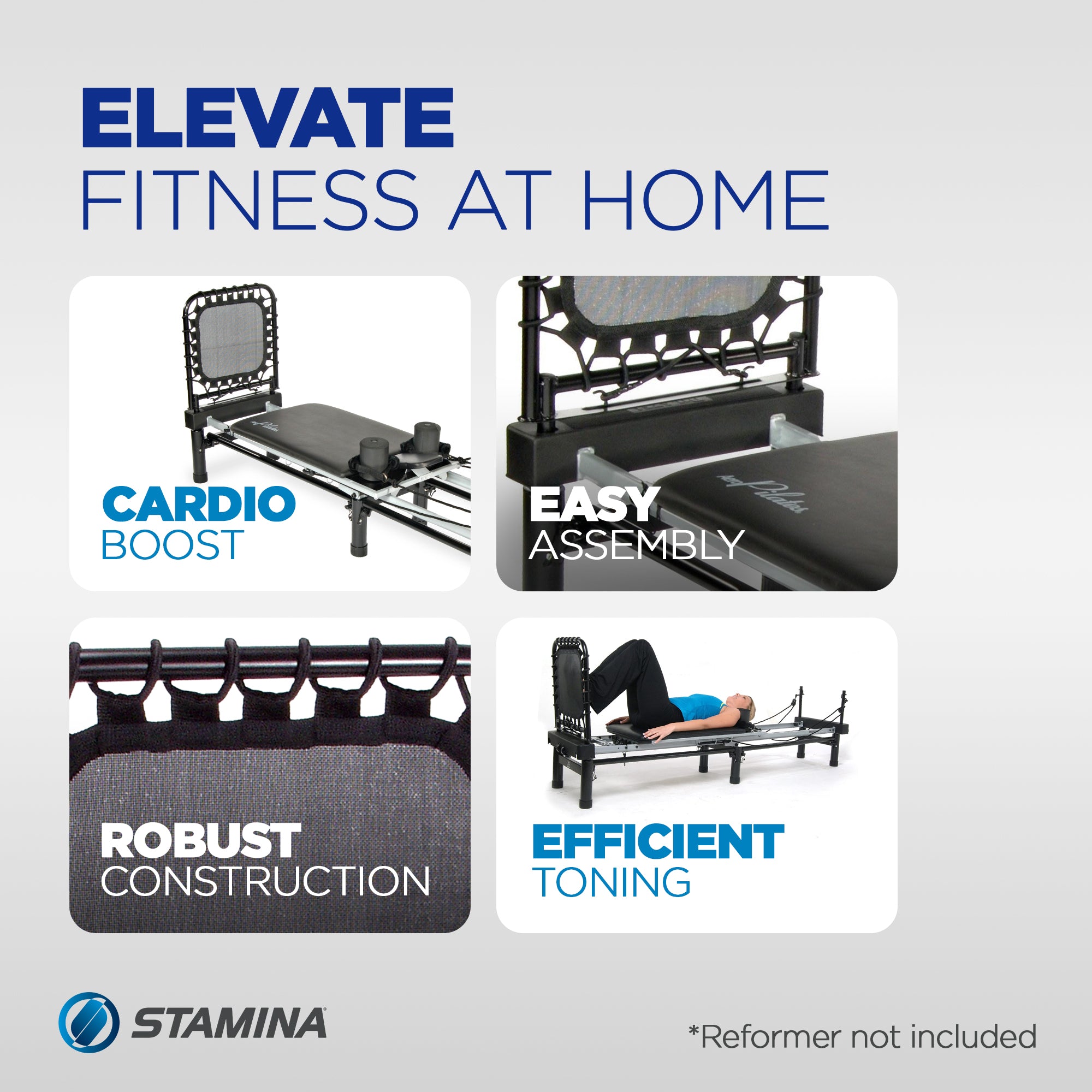 Stamina Products AeroPilates Cardio Reformer Rebounder Trampoline Pad with Video