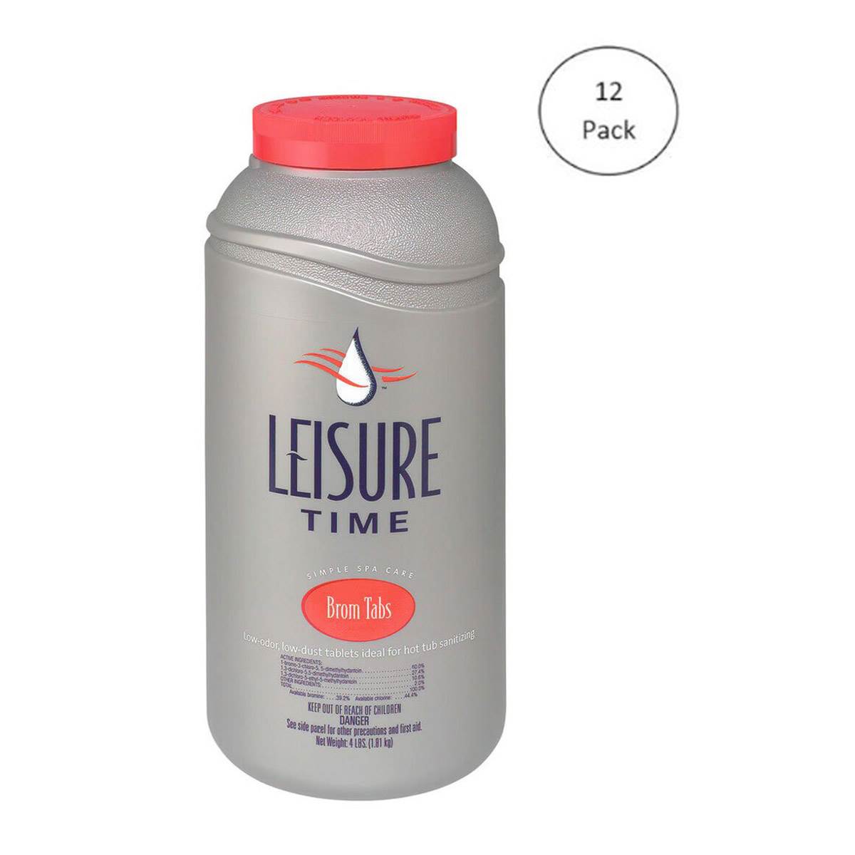 Leisure Time Low Odor Disinfectant Brominating Chemical Tablets, 4 lbs (12 Pack) - VMInnovations