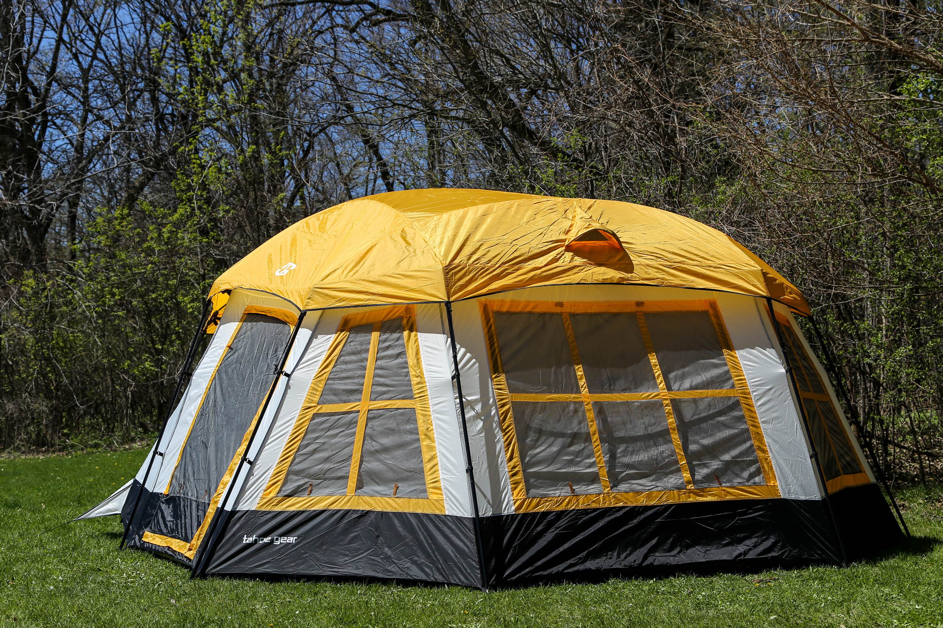 Tahoe Gear Tent + Kelsyus Lawn Chair (5 Pack) + Intex Camping Mattress (2 Pack)