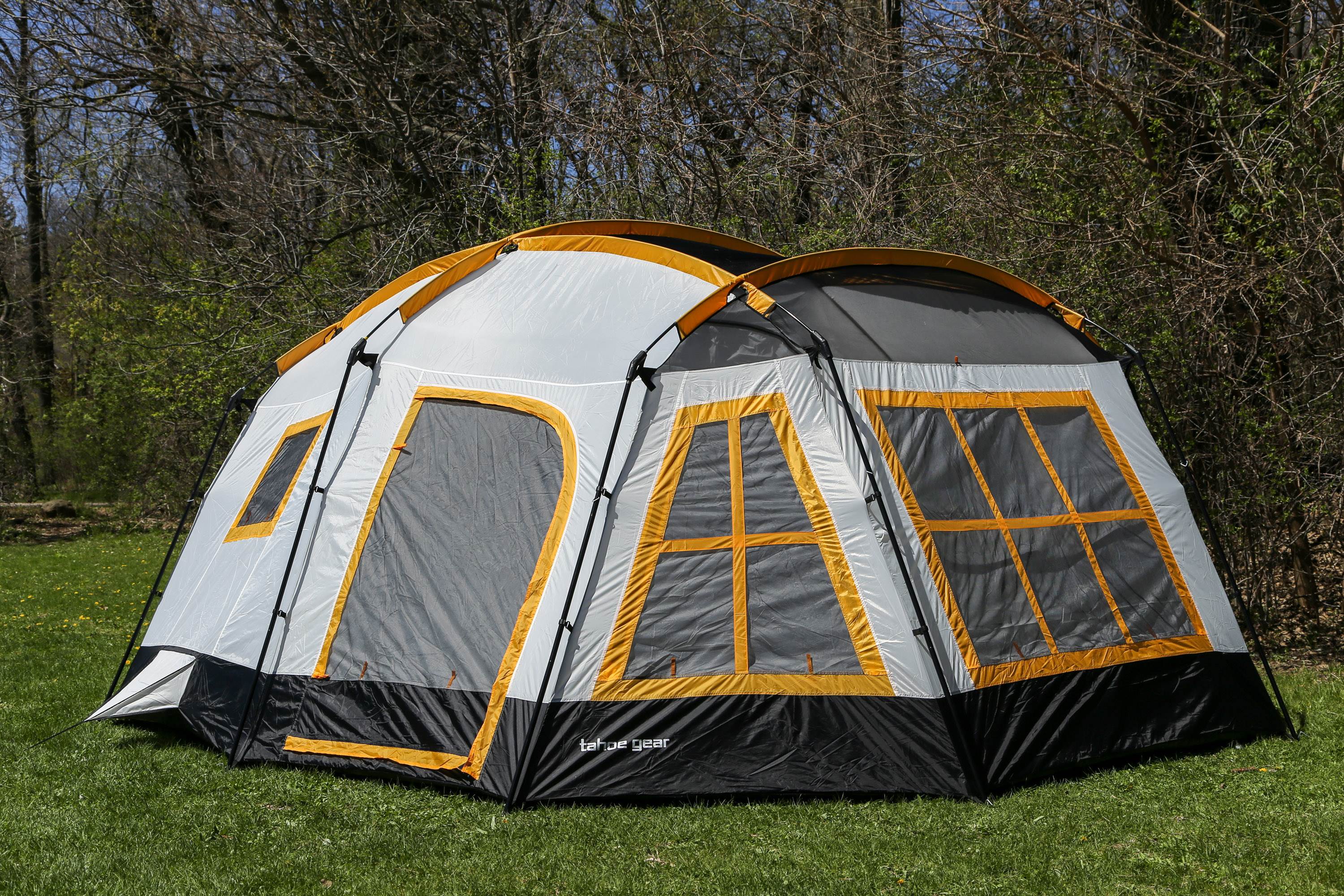 Tahoe Gear Tent + Kelsyus Lawn Chair (5 Pack) + Intex Camping Mattress (2 Pack)