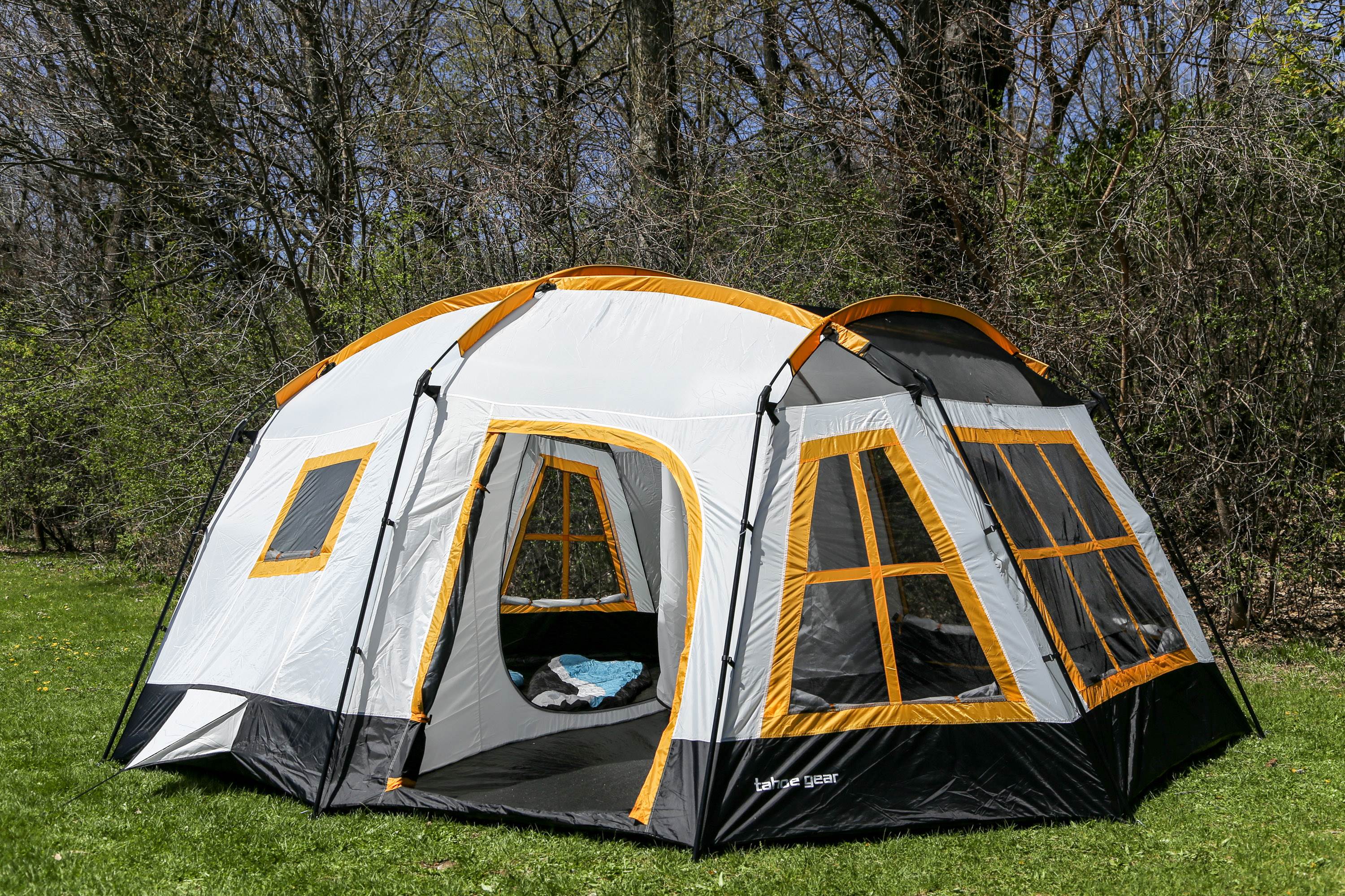 Tahoe Gear Tent + Kelsyus Lawn Chair (5 Pack) + Intex Camping Mattress (2 Pack)