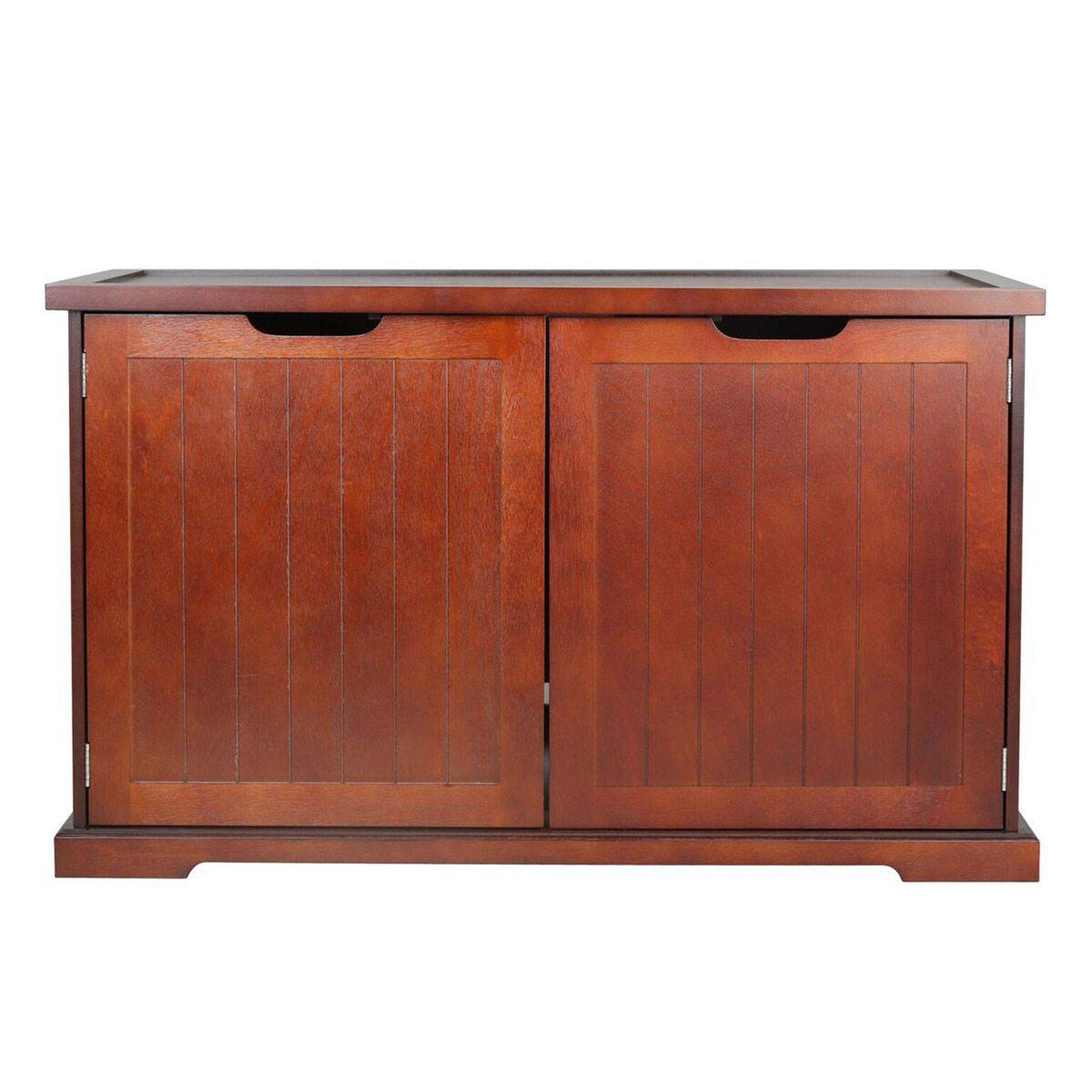 Merry Products Decorative Bench w/ Enclosed Cat Litter Box, Walnut (Open Box) - VMInnovations