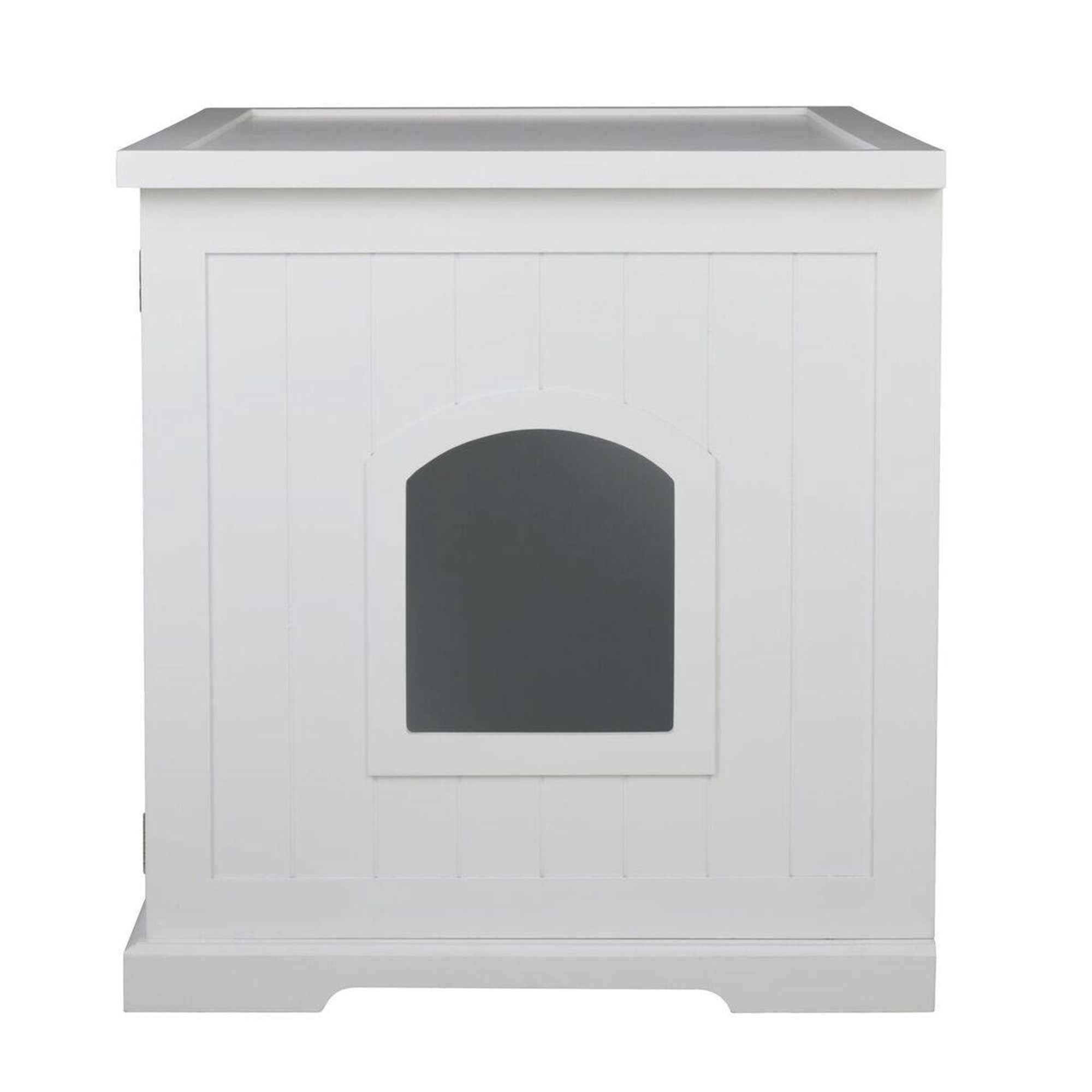 Merry Products Cat Washroom Bench w/ Cat Litter Box, White (Open Box) (2 Pack)