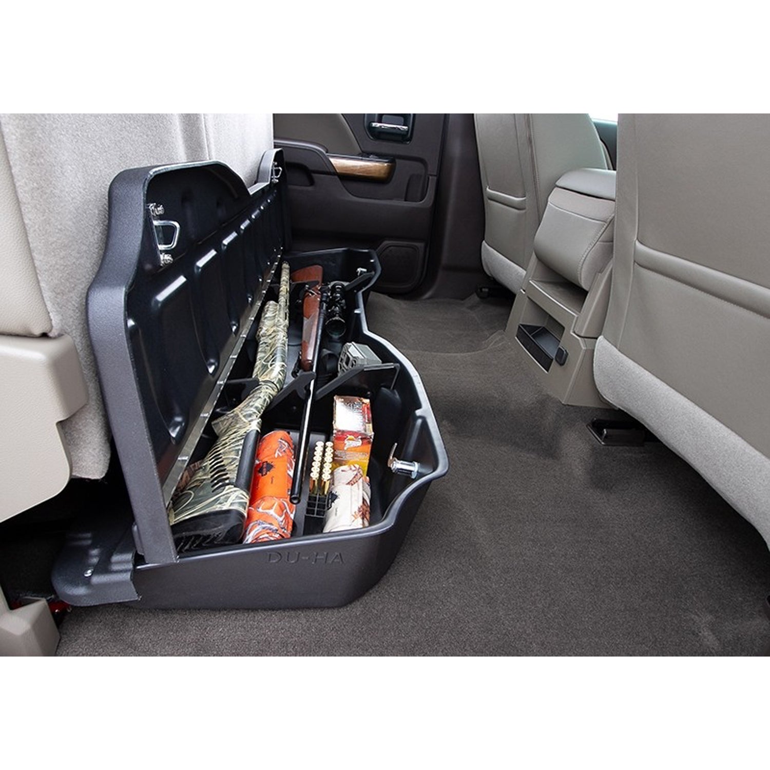 DU-HA Chevy GMC Under Seat Truck Storage Organizer Box Gun Rack (Open Box)