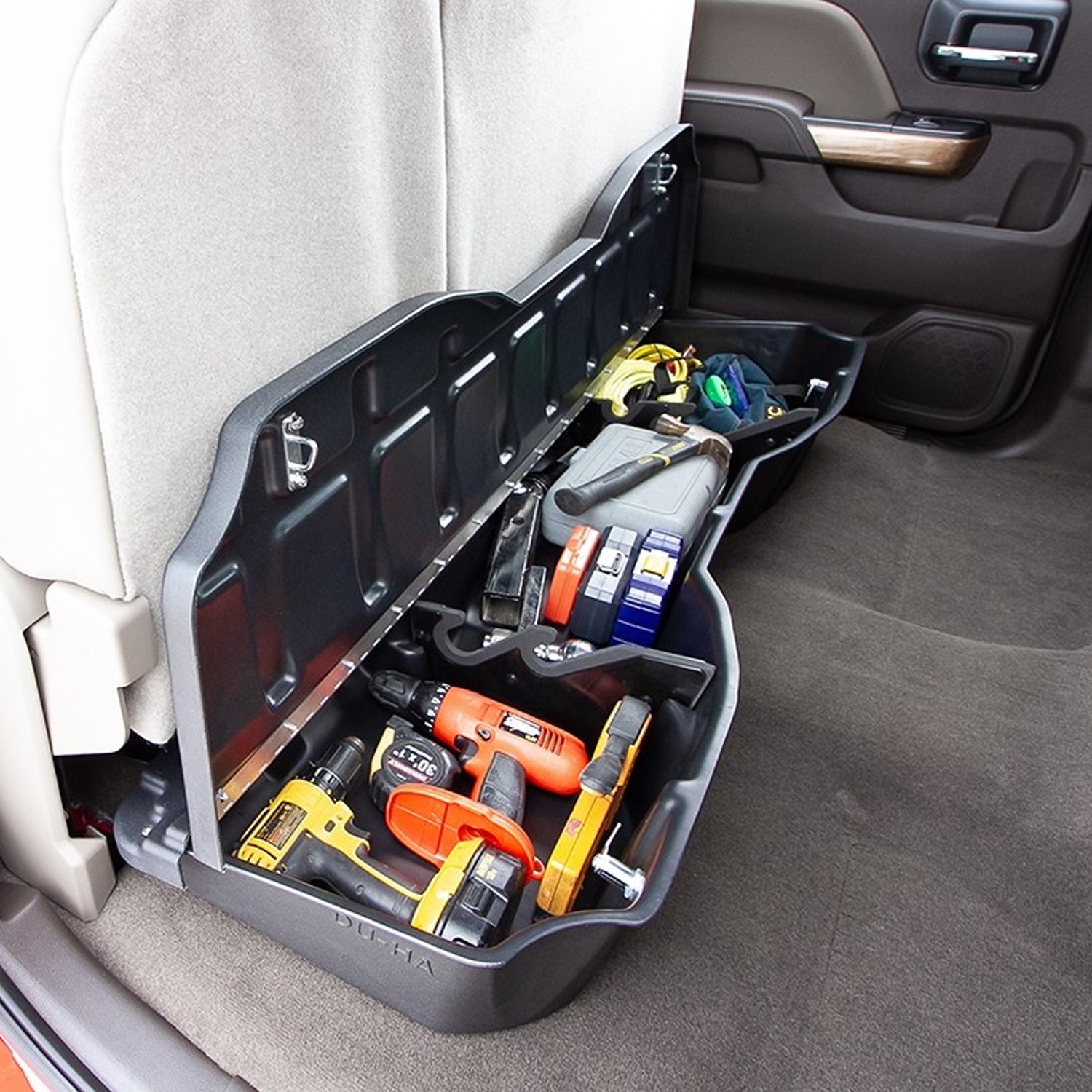 DU-HA Chevy GMC Under Seat Truck Storage Organizer Box Gun Rack (Open Box)